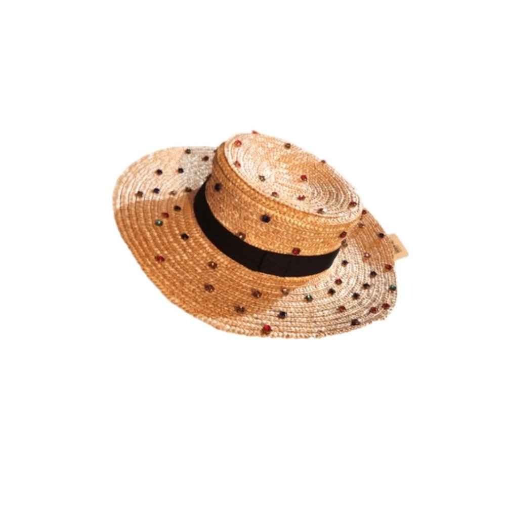 Jeweled straw hat - Picture 3 of 4